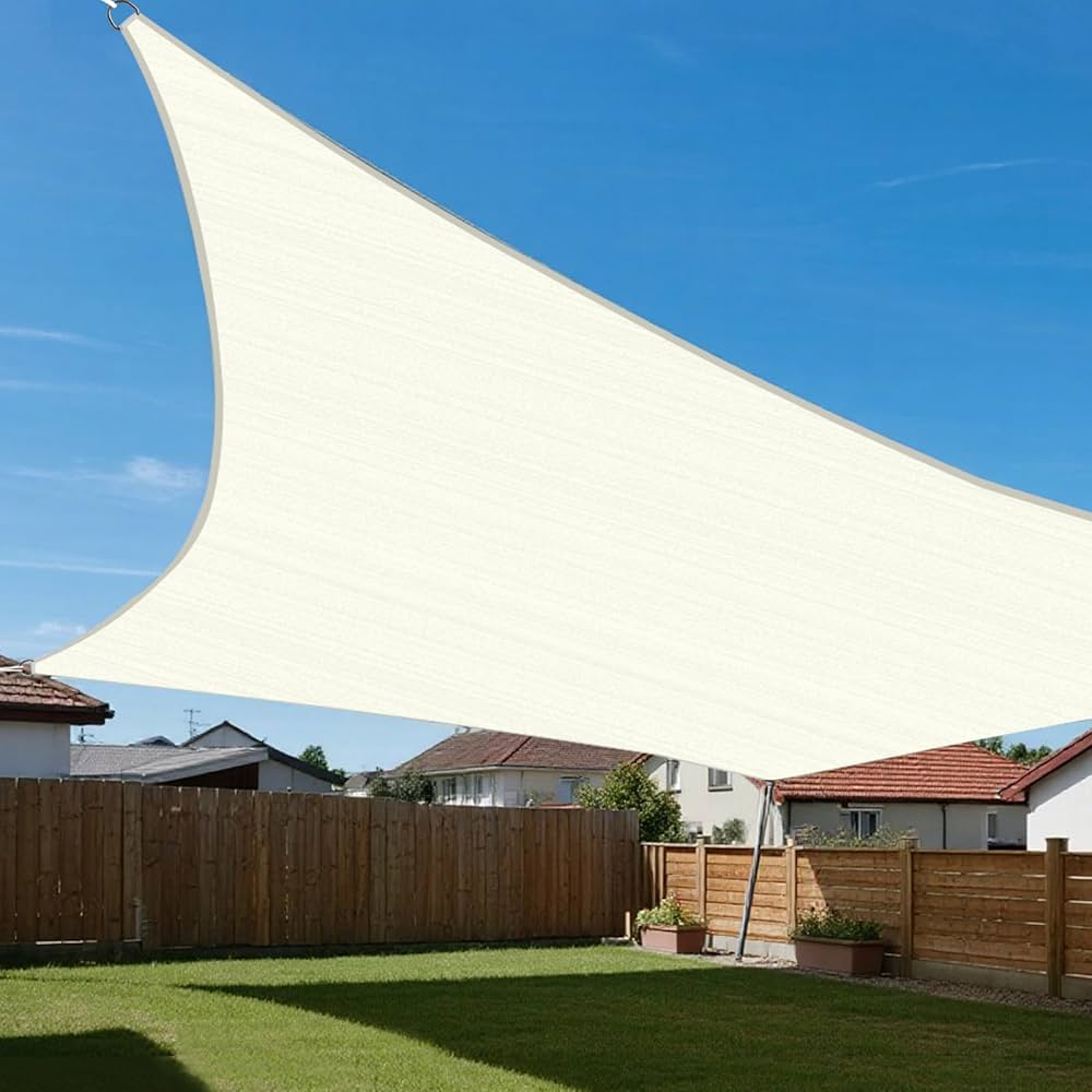 撥水 3M X 4M 長方形 UVカット シェード セイル アイボリー 300D防水